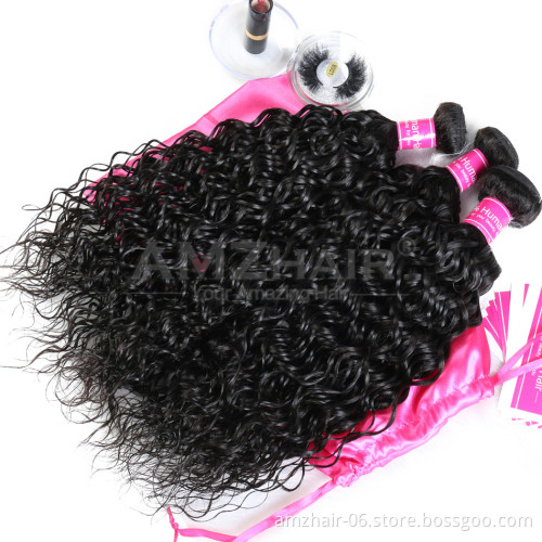 Amzhair China Wholesale Human Hair Weave Bundles Cheap 10A Unprocessed Wet And Wavy Indian Cuticle Aligned Remy Hair Extension